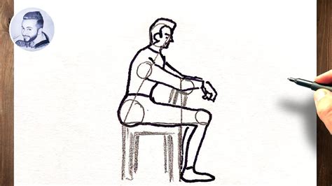 personne assise dessin|Comment dessiner un homme assis sur une chaise de profil.